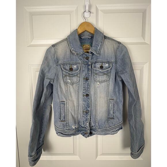 Abercrombie & Fitch Jackets & Blazers - Abercrombie & Fitch Denim Jacket Distressed Vintage Y2K Light Wash Women's L